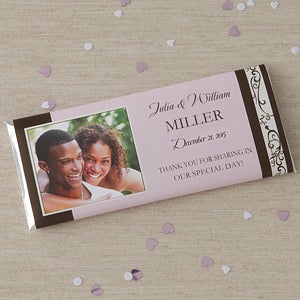 Personalized Wedding Favor Candy Bar Wrappers - Filigree - 8117