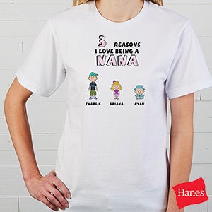 Personalized Grandma Reasons Why Family Characters T-shirt