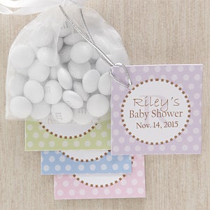 Personalized Baby Shower Party Favor Tag - Polka Dots - 8309
