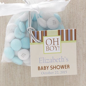 Personalized Baby Shower Party Favor Tag - Oh Boy - 8323