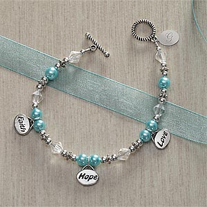 Personalized Charm Bracelets - Faith, Hope, Love - 8355