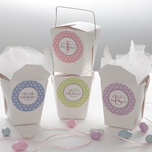 Baby Shower Favor Personalized Stickers - Polka Dot - 8446