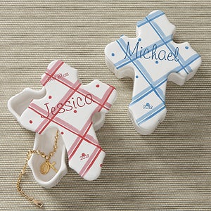 Personalized Cross Trinket Box - Prayerful Blessings - 8487