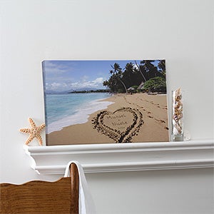 Personalized Canvas Art - Sandy Beach Tropical Island Design - 8493