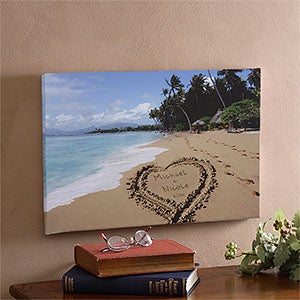Personalized Canvas Art - Sandy Beach Tropical Island Design - 8493