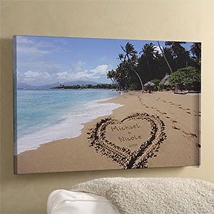 Personalized Canvas Art - Sandy Beach Tropical Island Design - 8493
