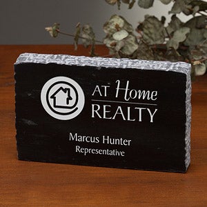 Personalized Corporate Engraved Logo Marble Paperweight - 8541