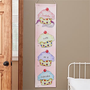 Personalized Girls Growth Chart - Cupcakes - 8678