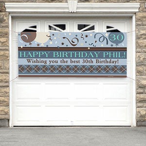 Personalized Happy Birthday Banners - Argyle Design - 8734