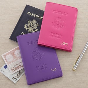 Personalized Leather Passport Covers for Women - 8744
