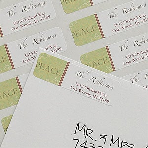 Peace Personalized Holiday Return Address Labels - 8760