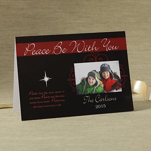 Personalized Peace Be With You Photo Christmas Cards - 8786