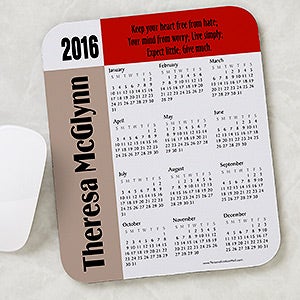 Personalized Calendar Mouse Pad - You Design Quotes - 8797