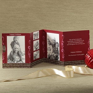 Personalized 5 Photo Christmas Cards - Accordion Style - 8967