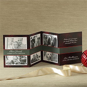 Personalized Snowflake Photo Christmas Cards - Mini Accordion - 8968