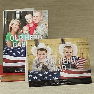 Personalized Photo Military Greeting Cards - Stars & Stripes - 9070