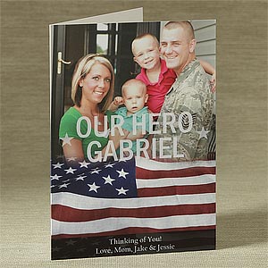 Personalized Photo Military Greeting Cards - Stars & Stripes - 9070