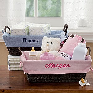 Personalized Wicker Baby Baskets  - 9146
