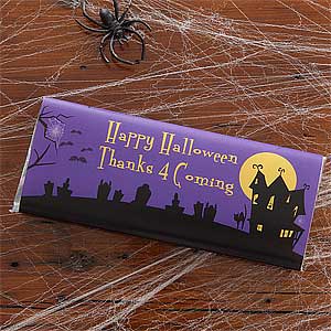 Personalized Halloween Chocolate Bar Wrappers - Haunted House - 9149