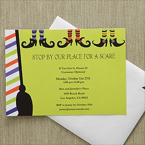Personalized Halloween Party Invitations - Witch - 9150