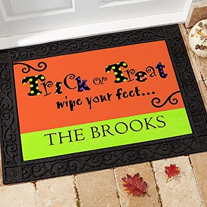 Personalized Halloween Doormat - Trick of Treat Wipe Your Feet - 9152
