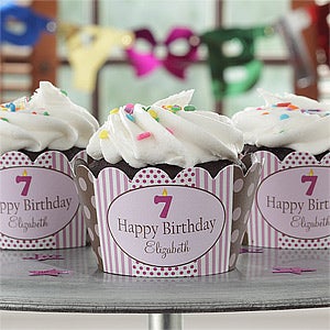 Personalized Birthday Cupcake Wrappers - Birthday Girl - 9220