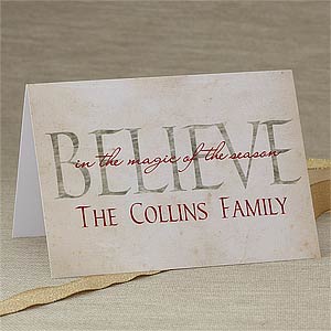 Personalized Christmas Greeting Cards - Believe in Christmas - 9241