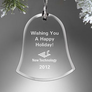 Personalized Corporate Christmas Ornament - Glass Bell - 9282