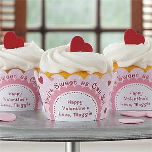 Personalized Valentine's Day Cupcake Wrappers - Be My Sweet - 9382