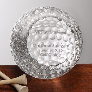 Personalized Corporate Engraved Logo Crystal Golf Ball Award - 9466