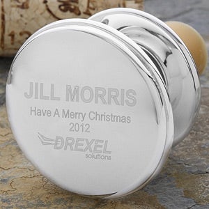 Personalized Corporate Engraved Logo Metal Wine Stopper - 9469