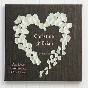 Personalized Canvas Art - Hearts of Roses - 9535