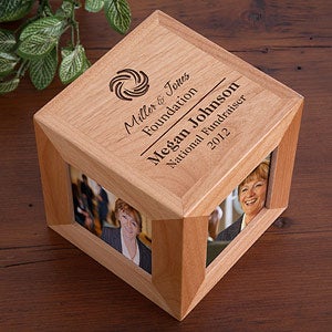 Personalized Corporate Engraved Logo Cube Picture Frame - 9563