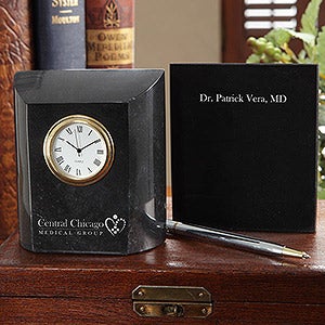 Personalized Corporate Engraved Logo Executive Clock - 9575