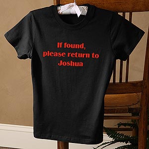 Personalized Black Clothes - Choose Custom Printed Text - 9579