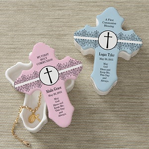 Personalized Cross Trinket Box - God Bless - 9647