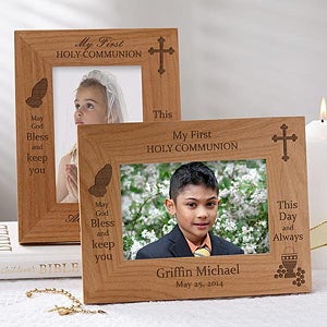 Personalized First Communion Picture Frames - God Bless - 9664