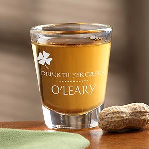 Personalized St Patrick's Day Shot Glass - Drink Til Your Green - 9670