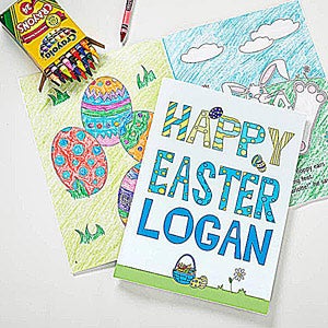 Personalized Easter Coloring Book & Crayon Set - 9678
