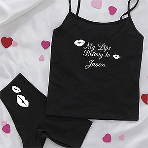 Personalized Black Camisole & Underwear Set - My Girl - 9690
