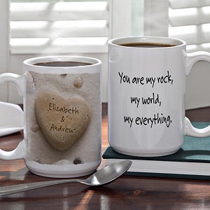 Personalized Coffee Mugs - Heart Rock - 9692