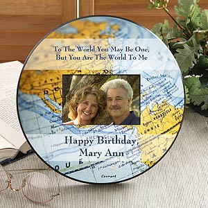 Personalized World Map Photo Frame For World's Greatest Dad - 9846
