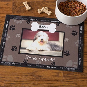 Personalized Dog Bowl Mats - Throw Me A Bone - 9852