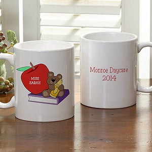 Personalized Teacher Coffee Mugs - Teddy Bear - 9902