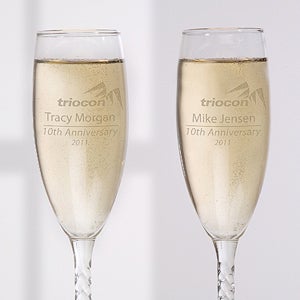 Personalized Corporate Engraved Logo Champagne Flute - 9967