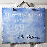 Happy Hanukkah Slate Plaque