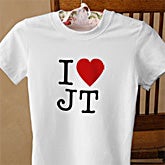 Personalized I Heart You Kids Fitted T Shirt, - Kids Relaxed Fit T Shirt, Relaed Fit T Shirt, White Fitted T Shirt