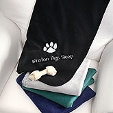 Personalized Pet Fleece Throw - Dogs Dig Sleep - Green