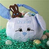 Personalized Easter Bunny Basket - Pink Hop to it Design