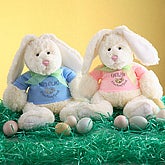 Personalized Stuffed Easter Bunny - Blue